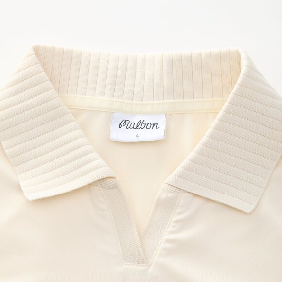 Malbon Golf Retro Striped Knit Polo (Cream/Green) ⛳️🏌️♀️ - Picture 5 of 5